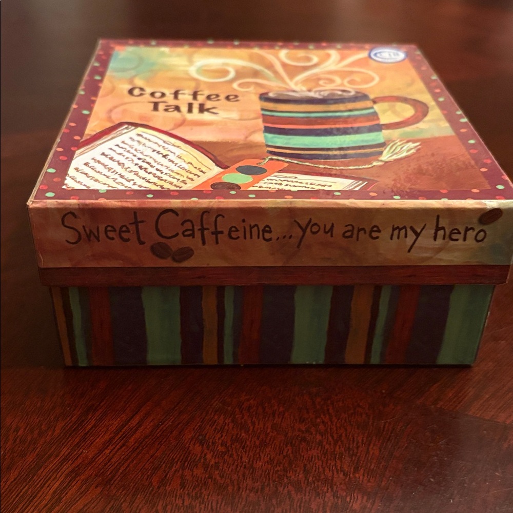 Coffee Talk Decorative desert/appetizer plates 4 piece Set Multicolor 4.5” - Picture 8 of 8